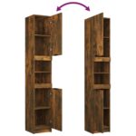 Ensemble d'armoires de salle de bain 3 pcs chêne fumé – Image 4