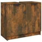Ensemble d'armoires de salle de bain 3 pcs chêne fumé – Image 6