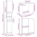 Ensemble d'armoires de salle de bain 3 pcs chêne fumé – Image 7