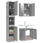Ensemble d'armoires de salle de bain 3 pcs sonoma gris – Image 2