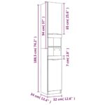 Ensemble d'armoires de salle de bain 4 pcs chêne fumé – Image 8