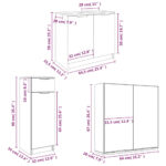 Ensemble d'armoires de salle de bain 4 pcs chêne fumé – Image 9