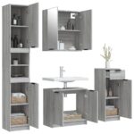 Ensemble d'armoires de salle de bain 4 pcs sonoma gris – Image 2