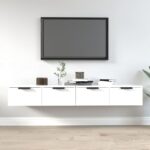 Armoires murales 2 pcs blanc 68x30x20 cm Bois d'ingénierie