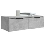 Armoires murales 2 pcs Gris béton 68x30x20 cm Bois d'ingénierie – Image 2