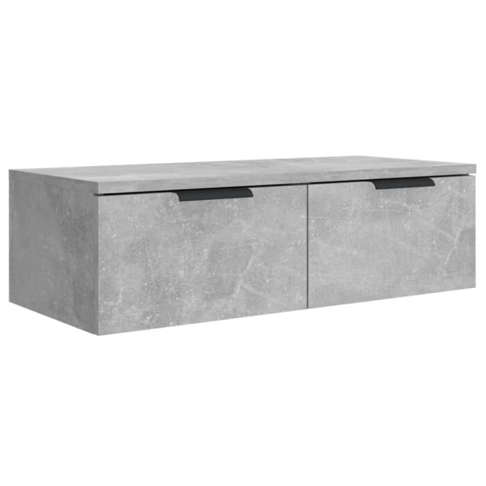 Armoires murales 2 pcs Gris béton 68x30x20 cm Bois d'ingénierie – Image 4