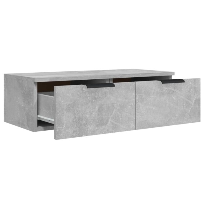 Armoires murales 2 pcs Gris béton 68x30x20 cm Bois d'ingénierie – Image 5