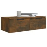 Armoires murales 2 pcs Chêne fumé 68x30x20 cm Bois d'ingénierie – Image 2