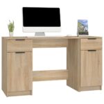 Bureau avec armoire latérale Chêne sonoma Bois d'ingénierie – Image 2