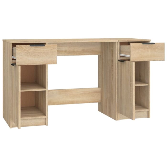 Bureau avec armoire latérale Chêne sonoma Bois d'ingénierie – Image 5