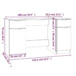 Bureau avec armoire latérale Chêne sonoma Bois d'ingénierie – Image 8