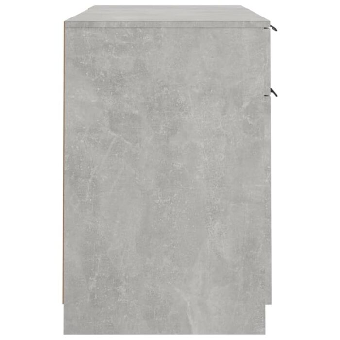 Bureau avec armoire latérale Gris béton Bois d'ingénierie – Image 6