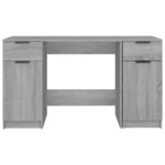 Bureau avec armoire latérale Sonoma gris Bois d'ingénierie – Image 4