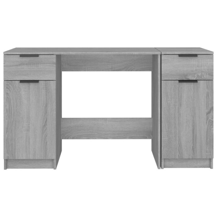 Bureau avec armoire latérale Sonoma gris Bois d'ingénierie – Image 4
