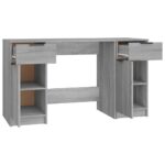 Bureau avec armoire latérale Sonoma gris Bois d'ingénierie – Image 5