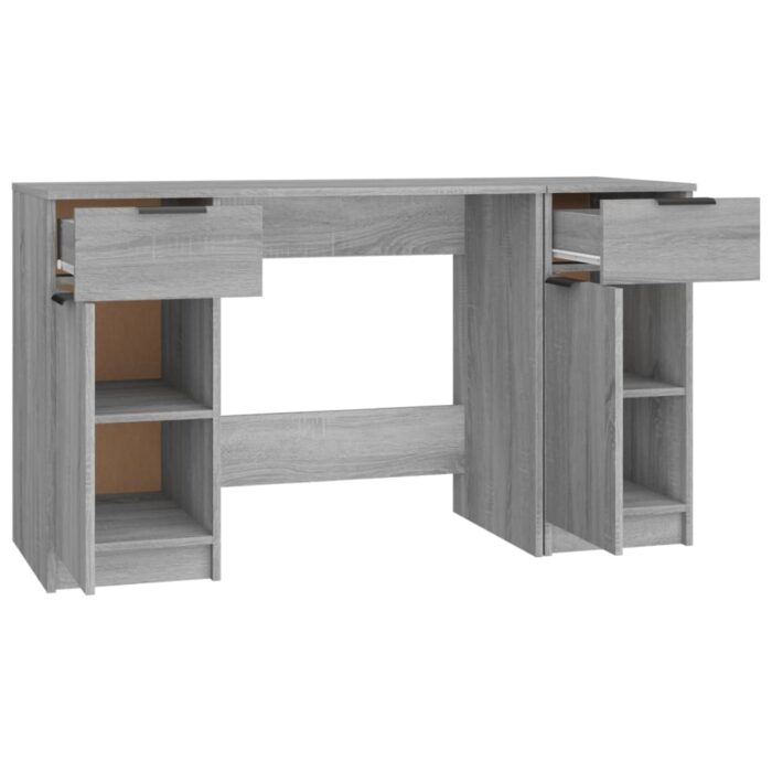 Bureau avec armoire latérale Sonoma gris Bois d'ingénierie – Image 5
