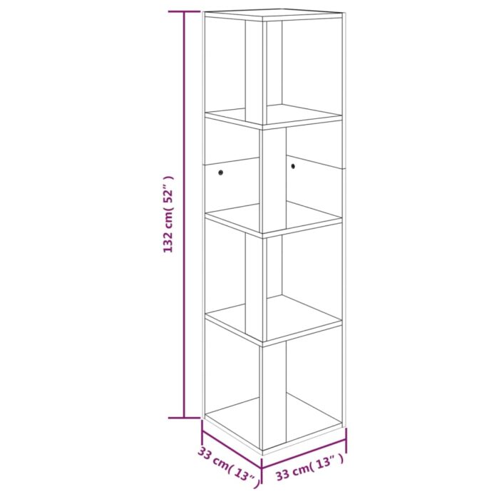 Armoire d'angle Sonoma gris 33x33x132 cm Bois d'ingénierie – Image 6