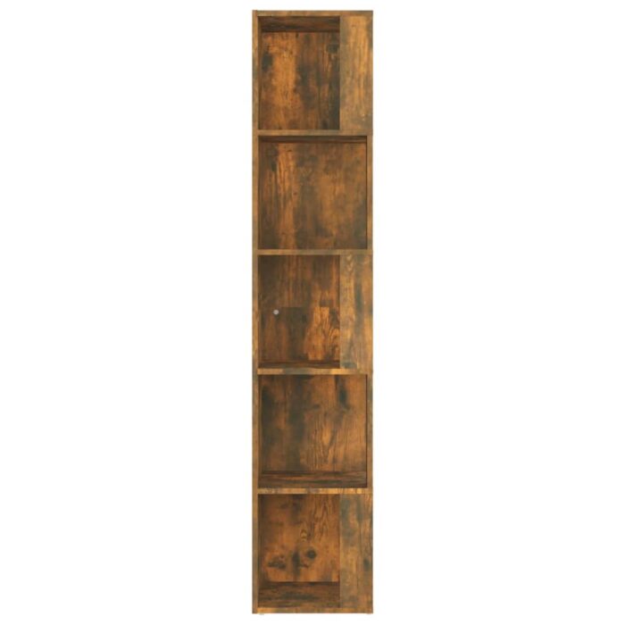 Armoire d'angle Chêne fumé 33x33x164,5 cm Bois d'ingénierie – Image 2