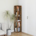 Armoire d'angle Chêne fumé 33x33x164,5 cm Bois d'ingénierie – Image 3