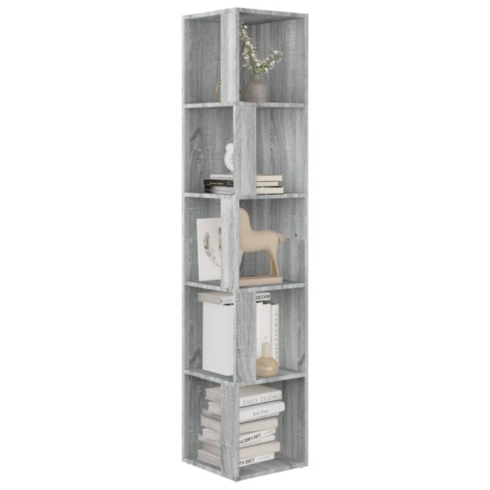 Armoire d'angle Sonoma gris 33x33x164,5 cm Bois d'ingénierie – Image 4