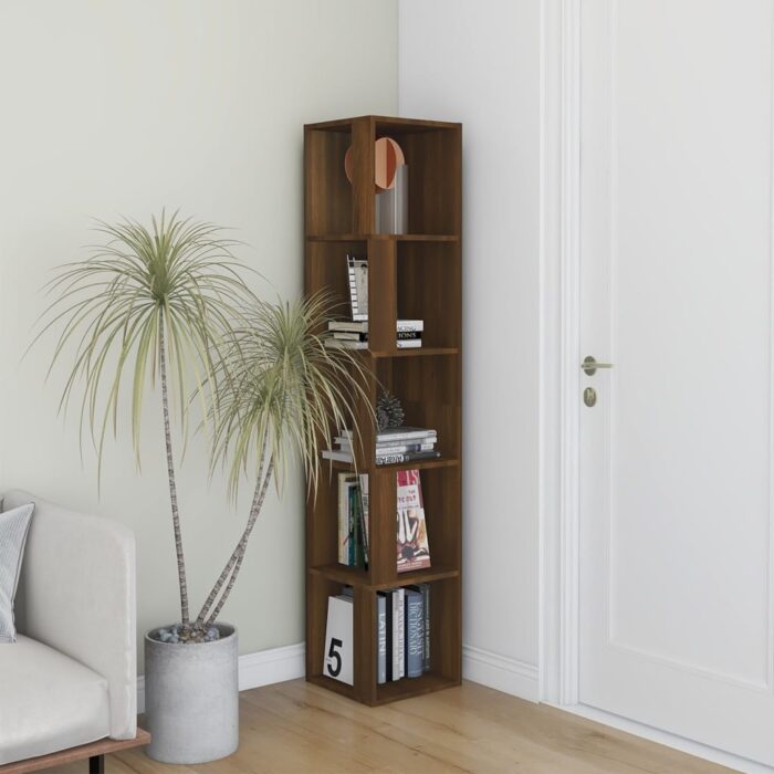 Armoire d'angle Chêne marron 33x33x164,5 cm Bois d'ingénierie – Image 3