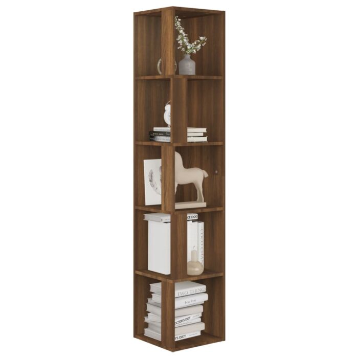 Armoire d'angle Chêne marron 33x33x164,5 cm Bois d'ingénierie – Image 4