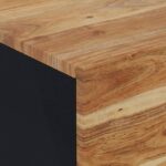 Tables de chevet 2 pcs 40x33x46 cm Bois d'acacia massif – Image 3