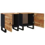 Tables de chevet 2 pcs 40x33x46 cm Bois d'acacia massif – Image 5