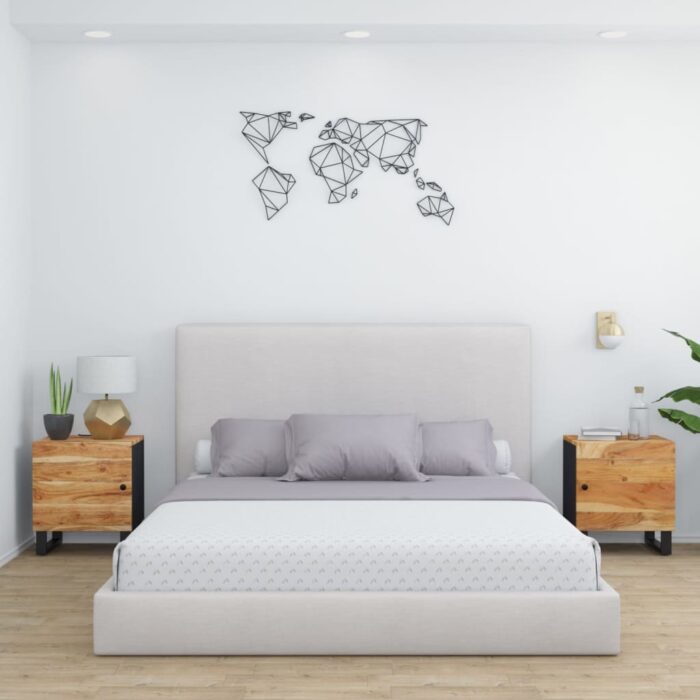 Tables de chevet 2 pcs 40x33x46 cm Bois d'acacia massif – Image 1