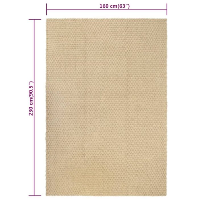 Tapis rectangulaire Naturel 160x230 cm Coton – Image 5