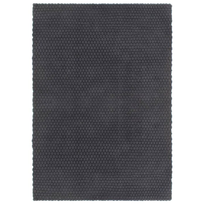 Tapis rectangulaire Anthracite 160x230 cm Coton – Image 1