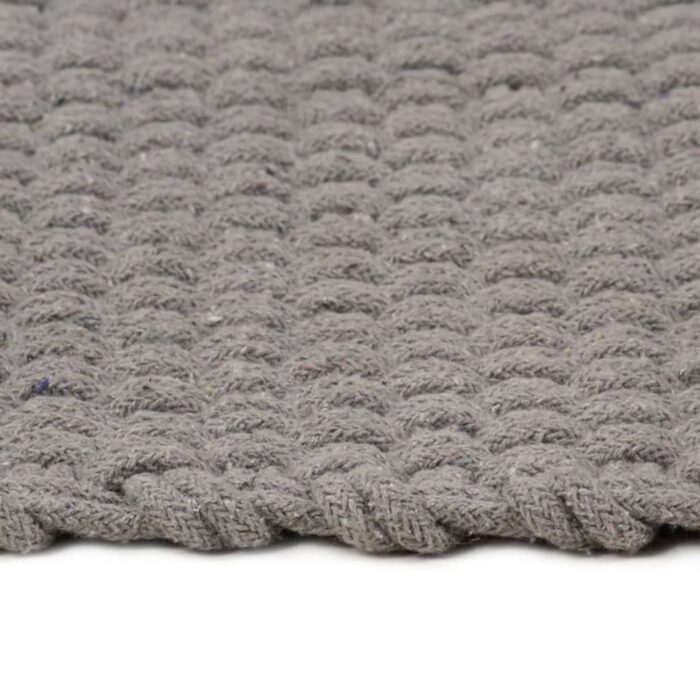 Tapis rectangulaire Gris 120x180 cm Coton – Image 2