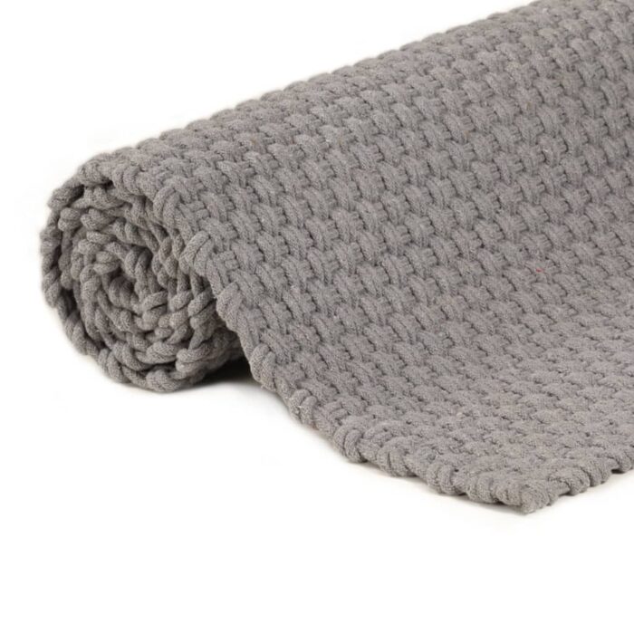 Tapis rectangulaire Gris 120x180 cm Coton – Image 3