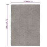 Tapis rectangulaire Gris 120x180 cm Coton – Image 5
