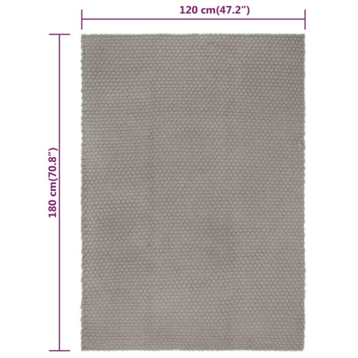 Tapis rectangulaire Gris 120x180 cm Coton – Image 5