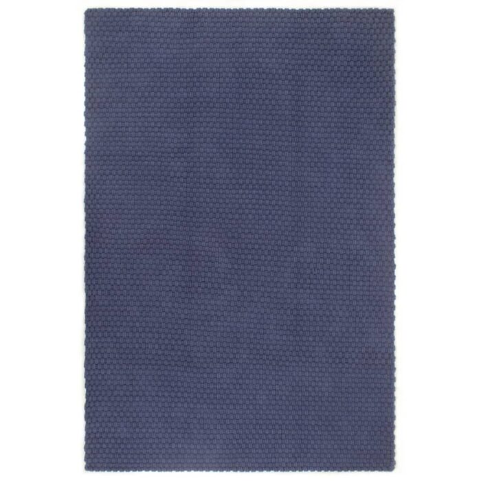 Tapis rectangulaire Bleu marine 180x250 cm Coton – Image 1