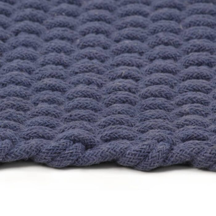 Tapis rectangulaire Bleu marine 180x250 cm Coton – Image 2