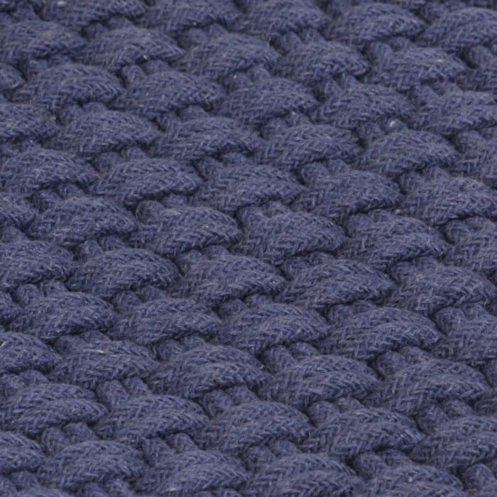 Tapis rectangulaire Bleu marine 180x250 cm Coton – Image 4