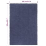 Tapis rectangulaire Bleu marine 180x250 cm Coton – Image 5