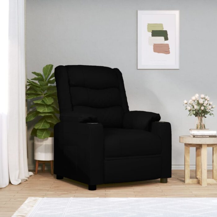 Fauteuil inclinable Noir Similicuir – Image 1
