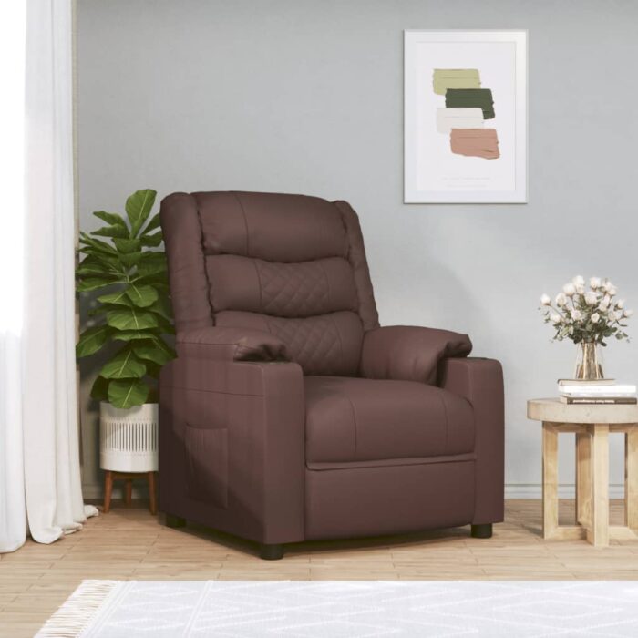 Fauteuil inclinable Marron Similicuir – Image 1