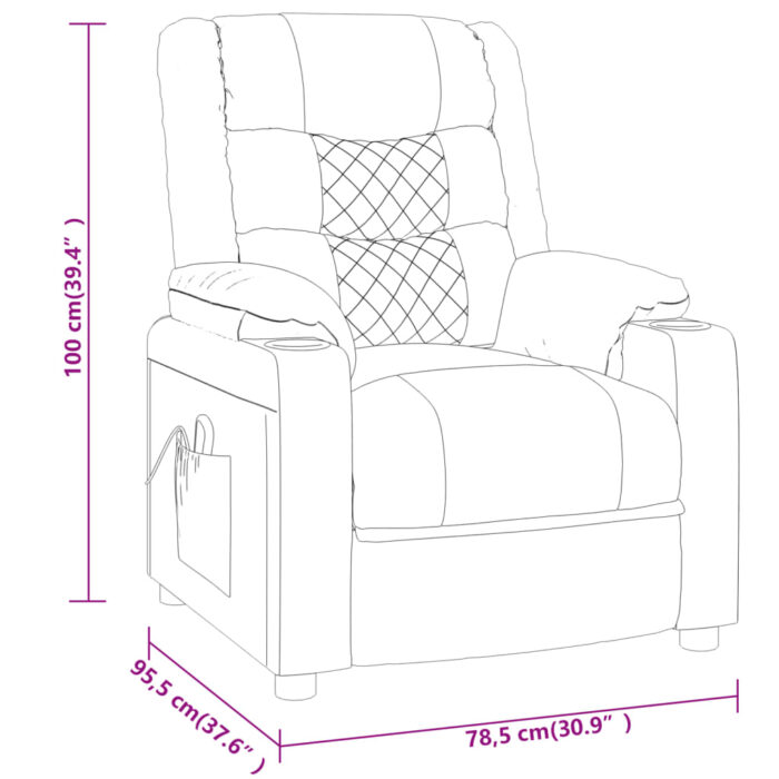 Fauteuil inclinable Gris Similicuir – Image 7