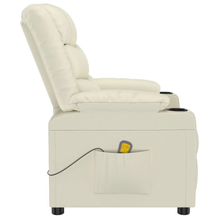Fauteuil de massage Crème Similicuir – Image 2