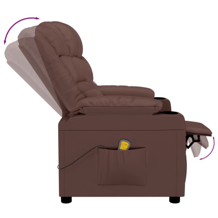 Fauteuil de massage Marron Similicuir – Image 4