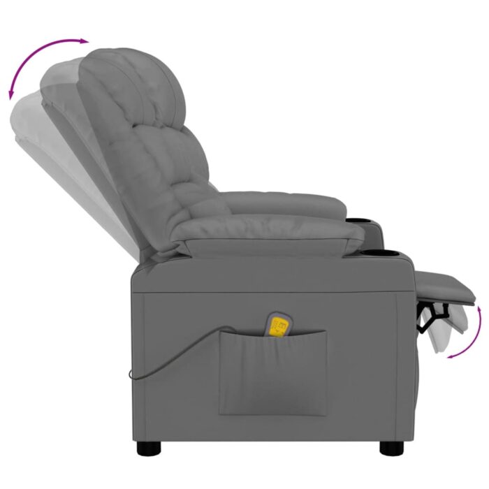 Fauteuil de massage Gris Similicuir – Image 4