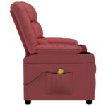 Fauteuil de massage Rouge bordeaux Similicuir – Image 2