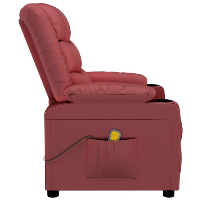 Fauteuil de massage Rouge bordeaux Similicuir – Image 2