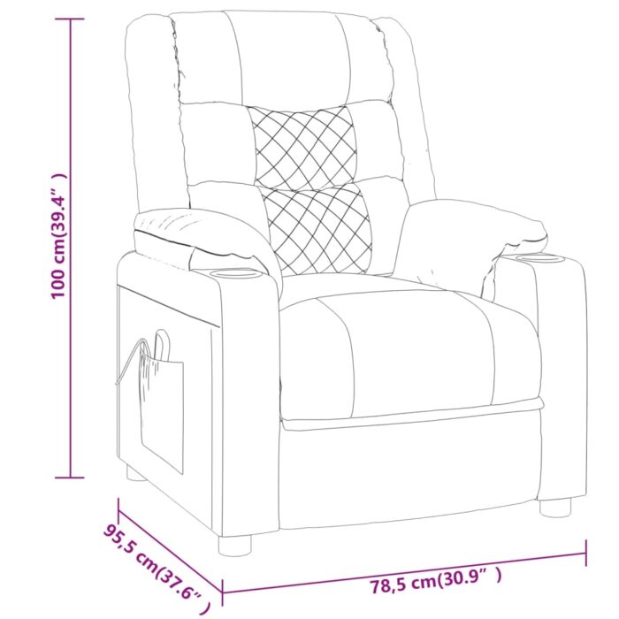 Fauteuil de massage Cappuccino Similicuir – Image 7
