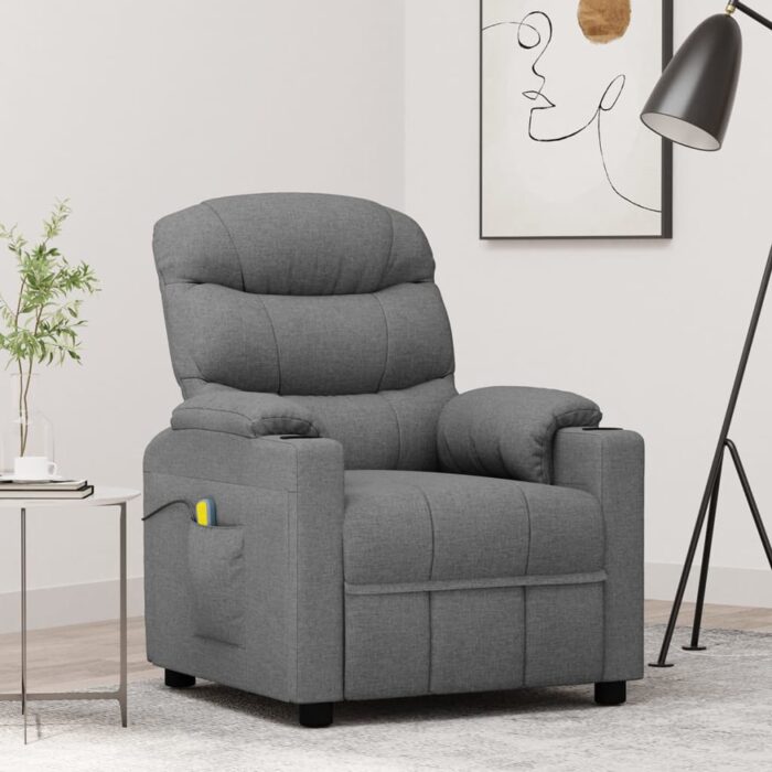 Fauteuil de massage Gris clair Tissu – Image 1