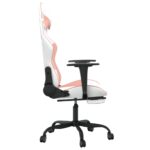 Chaise de jeu de massage avec repose-pied Blanc rose Similicuir – Image 3